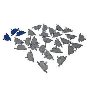 29 K'NEX Small Silver Gray & Blue Triangle Panels Plates 2.25" Replacement Parts
